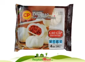 Bánh bao sữa nhân thịt heo BBQ CP - khay 240g